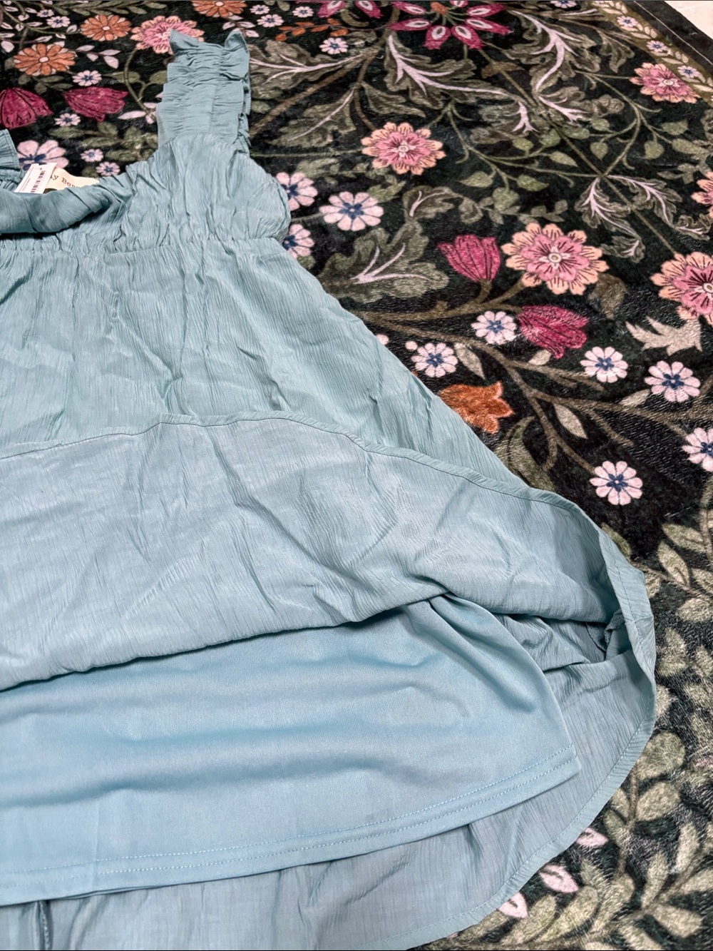 Light Blue Ruffle Strap Mini Dress - Picture 4 of 5